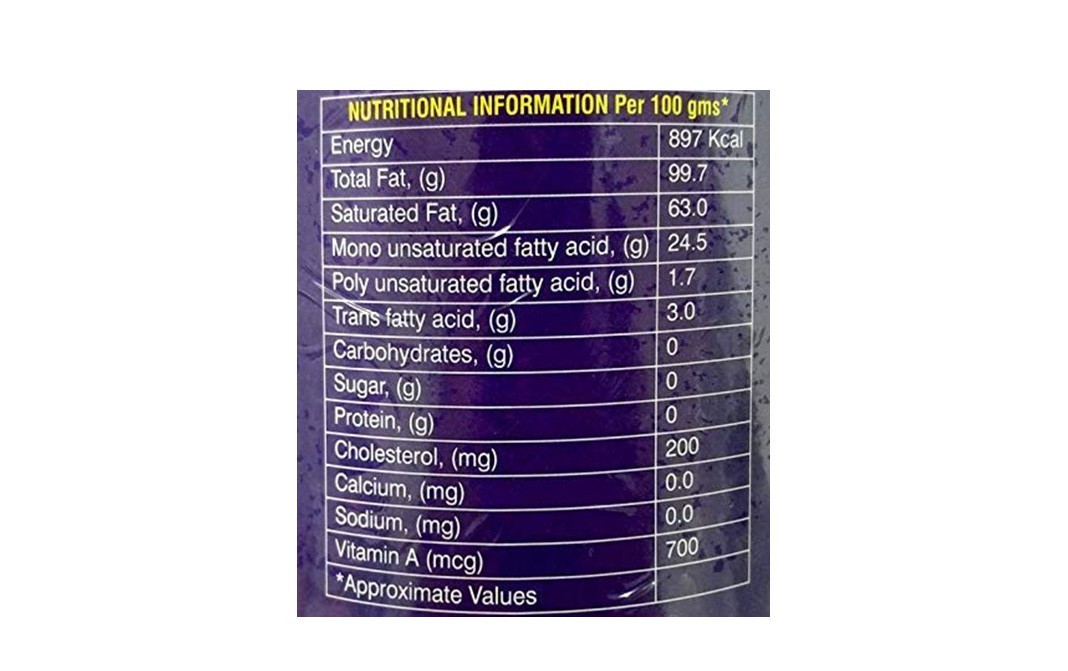 Woh Hup Pure Indian (Gir) Cow Ghee    Plastic Jar  1 litre
